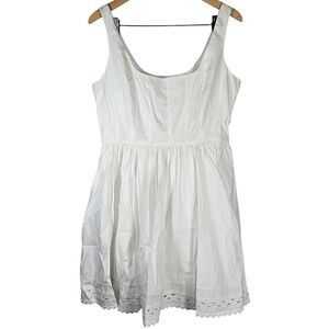 J. Crew Fit-and-flare mini dress with rickrack trim White 8 CA683 NWT‎